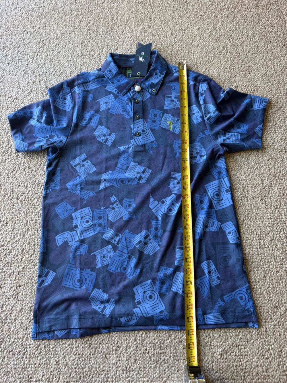 William Murray Golf Candid Camera Polo NWT Men’s Small Blue Preppy - Picture 7 of 7
